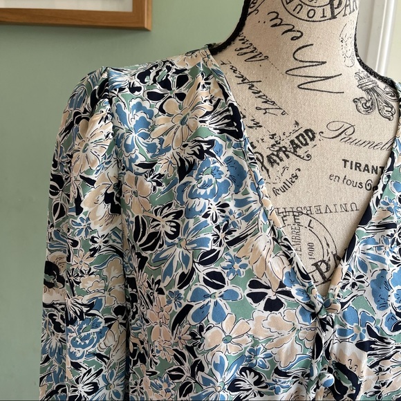 NWT Veronica Beard Blue Riggins Floral Silk Dress 6 - Picture 9 of 9